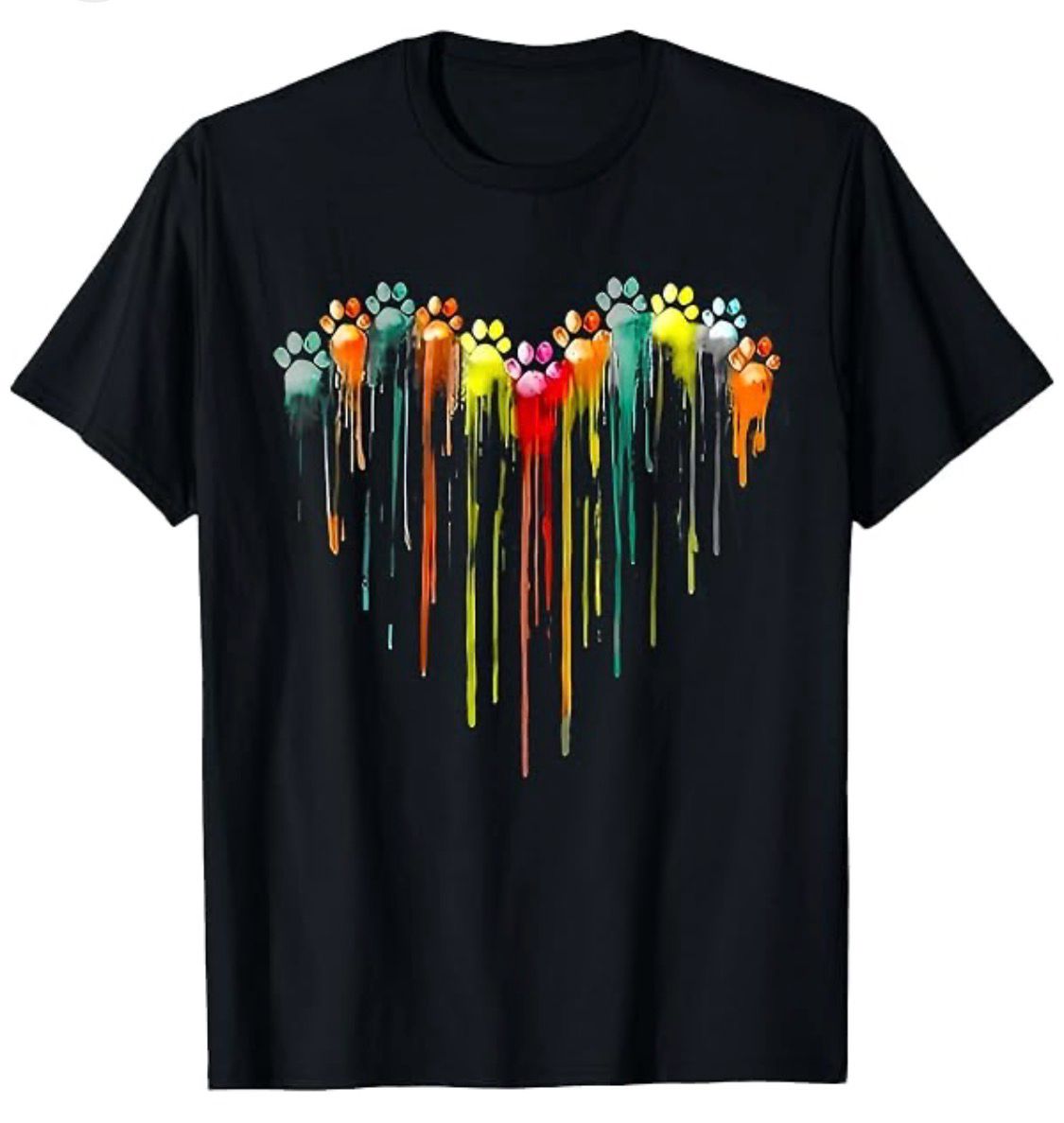 Camiseta para adulto con coloridas huellitas en tamaño XL