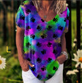 Camiseta colorida de adulto con cuello V en tamaño grande