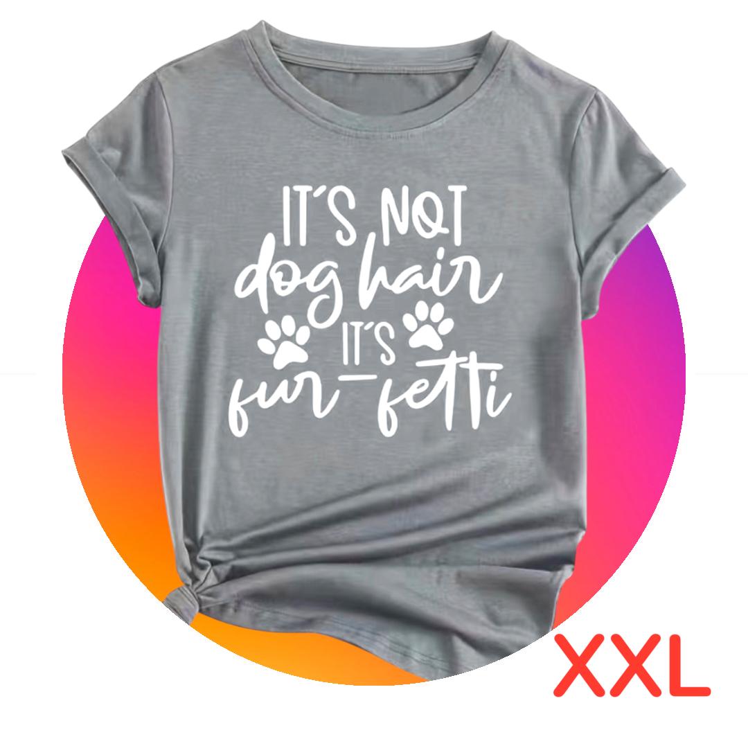 Camiseta de Adulto en gris con mensaje No es pelo de perro. Tamaños a escoger