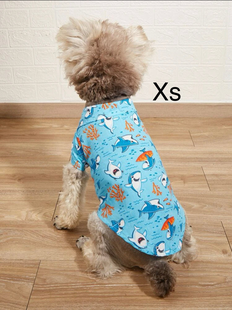 Camisa de botones de Tiburones para peluditos
