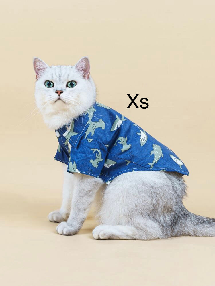 Camisa de botones de Tiburones para peluditos