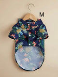 Camisas hawaianas para peluditos con palmas y piñas