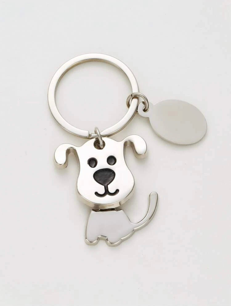 LLavero Stainless Steel con diseño de perrito