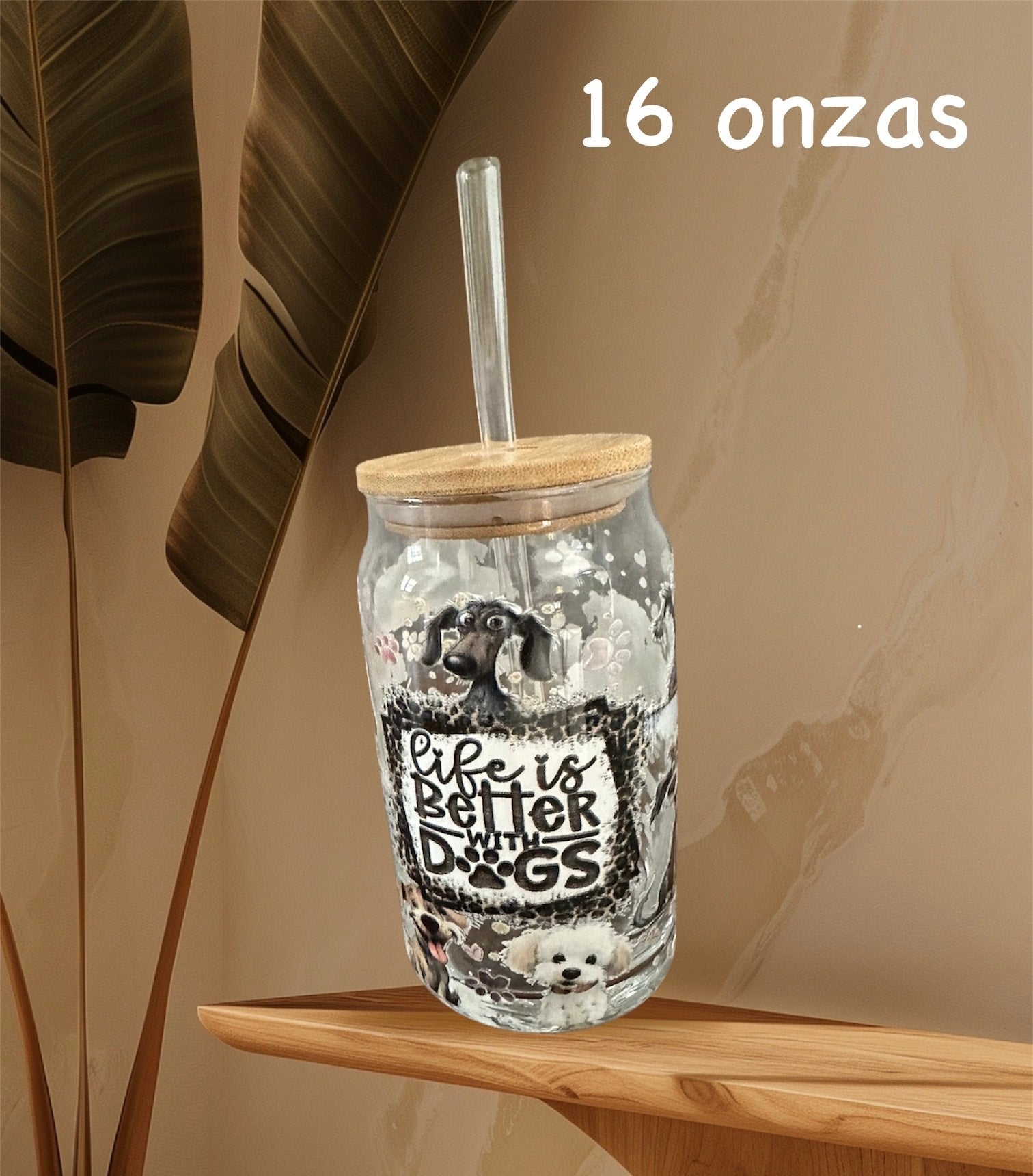 Tumbler en cristal para papá canino