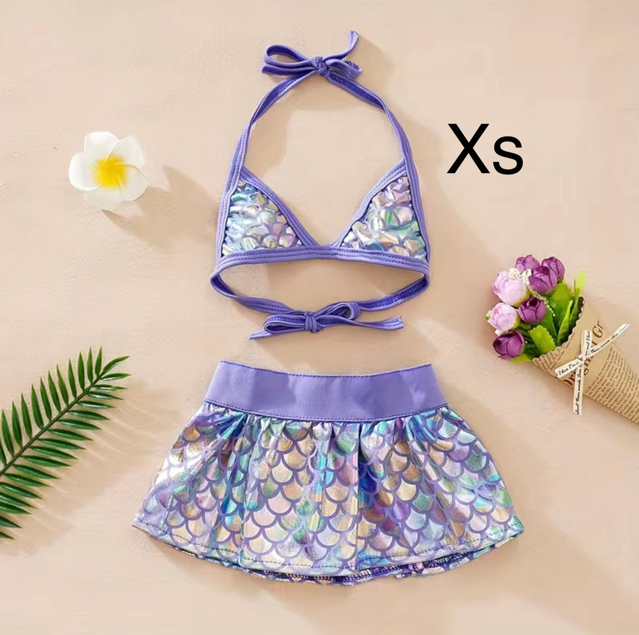 Bikini para peluditas estilo sirenita en tamaño Xs
