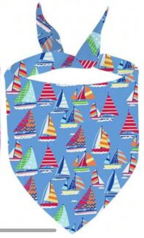 Bandana para mascotas con barcos. Talla Única